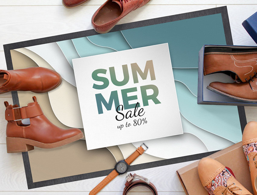 Premium Promo Floor Matte, Werbematte & Promotionmatte, Druckqualität, feste Größen