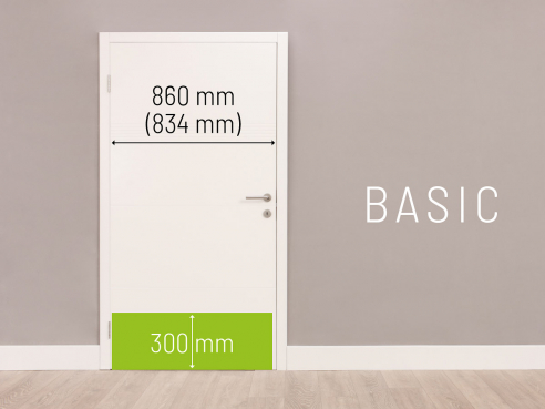 Türschutzplatte Basic, 300 mm hoch, für Türbreite 860 mm/834 mm