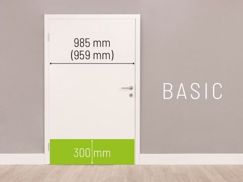 Türschutzplatte Basic, 300 mm hoch, für Türbreite 985 mm/959 mm