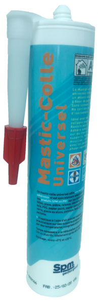 Montagekleber für nichtsaugende Untergründe: Mastic Colle Universel – 290 ml Kartusche, weiß